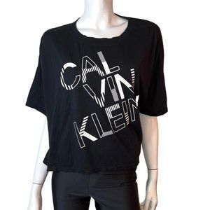 4/$24 Calvin Klein Performance Wide Fit Short Sleeve Black & Silver Tee‎ Shirt